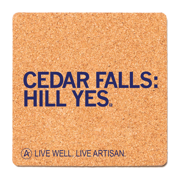 Artisan: Cedar Falls Hill Yes Cork Coaster