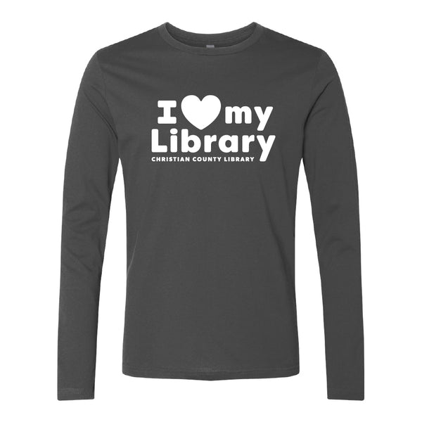 Christian County Library: I Heart My Library Long Sleeve Shirt